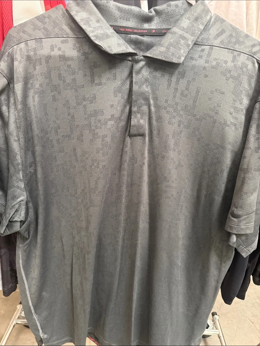 Nike Men's Grey Textured Polo Shirt